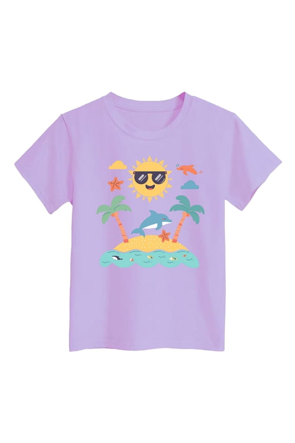 Tshirt for Girls Short Sleeve Tshirts Girl Tops Size 6 Girls Shirts Crewneck Graphic Hearts Basic Tee Loose Fit Kids Cotton Summer Top,12-18 Months