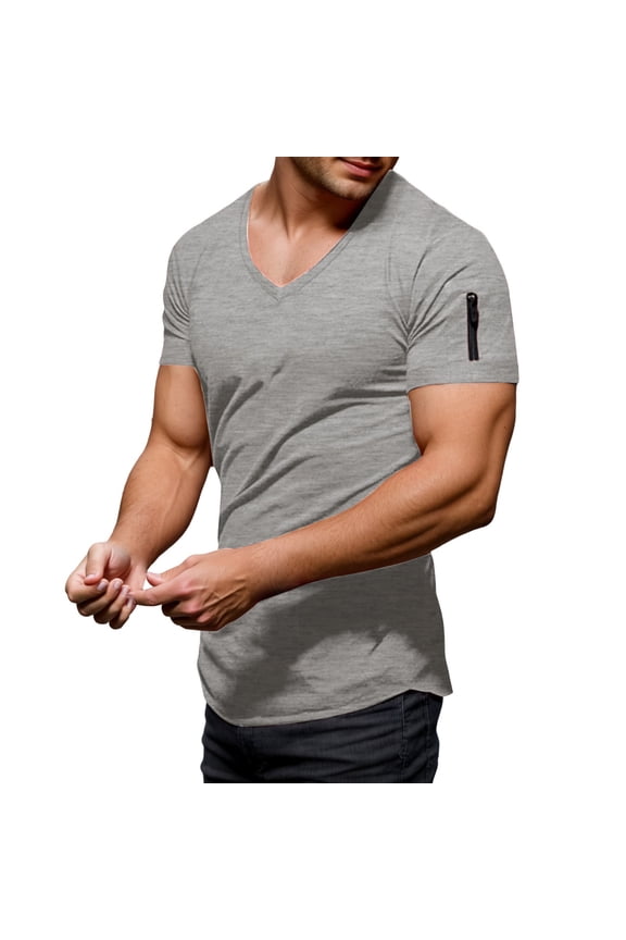 Tshirts for Men Mens Henley Shirts V Neck Men T Shirts Fashion Athletic Short Sleeve Summer Solid Color Tops Ribbed Dress Tee