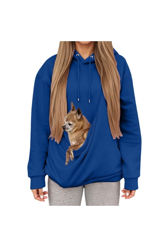 Unisex Men Women Pet Carrier Hoodies Cat Dog Kangaroo Pouch Holder Sweatshirt Shirt Pullover Top