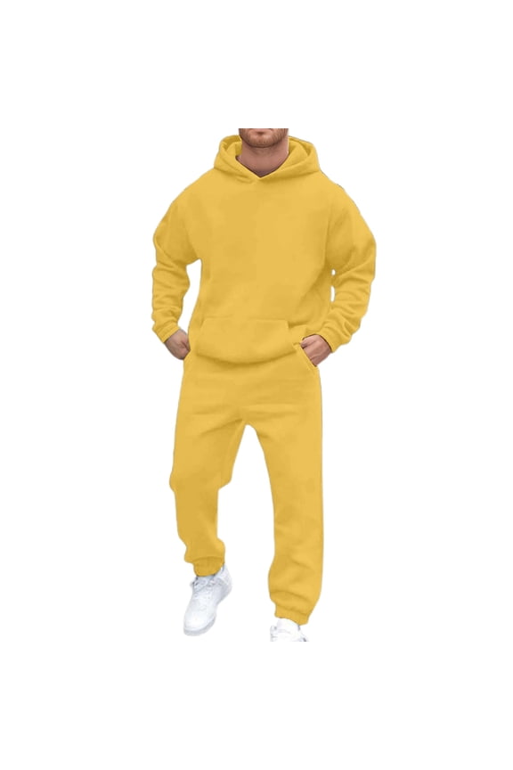 Walking Suits Long Sleeve Pullover Hoodie and Pants Long Sleeve Hoodie and Pants Outfits Matching Sets,Yellow