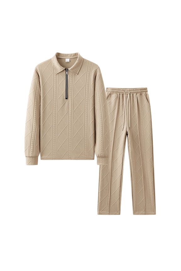 Walking Suits for Men 2 Piece Long Sleeve Autumn Winter Casual Outfits Long Sleeve Hoodie and Sweatpants Set Jogging Athletic Suits Track Suits,Khaki