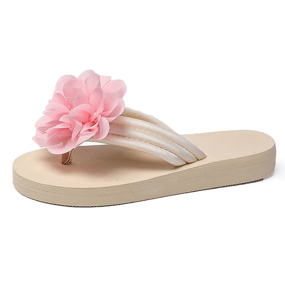 ibiyuan Wedge Flip Flops for Women Thong Sandals Non- Woven Sole Summer House Slippers for Women Comfortable Summer Shoes