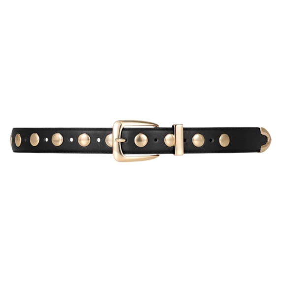 ibiyuan Wide Belts For Women Women's Punk Studded Fashion Belt Western Buckle Decorated Waist Accessory for Jeans Dresses and Pants
