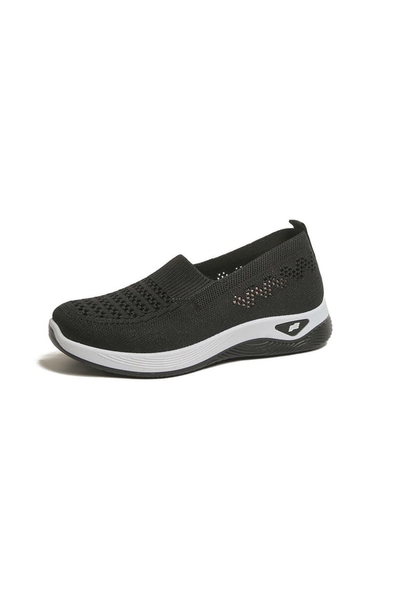 Wide Walking Shoes for Women Arch Support Women's Walking Shoes Mesh Knitted Platform Non- Womens Walking Sneakers Soft Hands-Free Mary Jane Shoes Go Walk Shoes