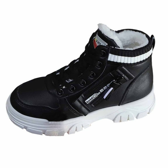 ibiyuan Winter Shoes For Women 2025 Women's Winter Boots Warm Lined Comfortable Casual Fashion Shoes For Cold Weather,Black