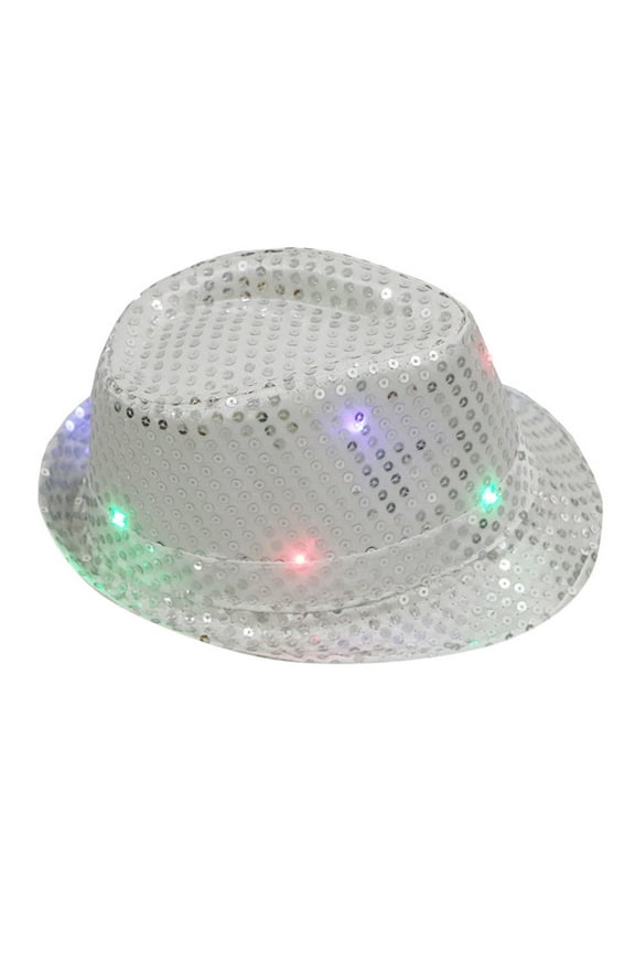Women Baseball Cap Hats for Men Sequin Illuminated Dance Party Hat with Flashing LED Lights for Unisex Dress Up and Fancy Events