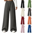 thumbnail image 1 of ibiyuan Women Wide Leg Sweatpants, Elastic High Waist Baggy Loose Fit Lounge Pants Soft Breathable Trousers Casual Street Spring Fall Daily Travel Outfit, 1 of 9