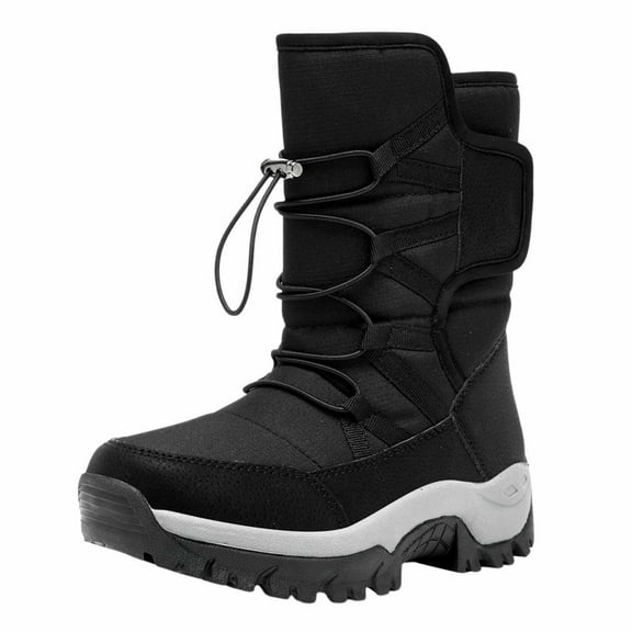 ibiyuan Women Winter Shoes Outdoor High Top Insulated Boots With Thick For Warmth And Comfort,Black