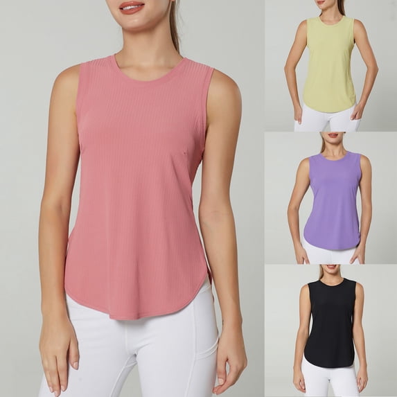 CAIXIA Women's Active Workout Tank Tops Racerback Sleeveless Tank Tops for Women Scoop Neck T-Shirt Tennis Yoga Athletic Running Shirts Oversized Racerback Breathable Tee,Red