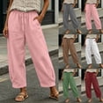 thumbnail image 1 of ibiyuan Women's Capri Pants High Waist Womens Palazzo Pants Loose Fit Trousers for Women Drawstring Lounge Pants Women with Pockets Fashion Clothing Beach Clothes 2026, 1 of 6