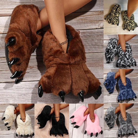 ibiyuan Women's Slippers Non- Winter Warm Lined Indoor Outdoor House ...
