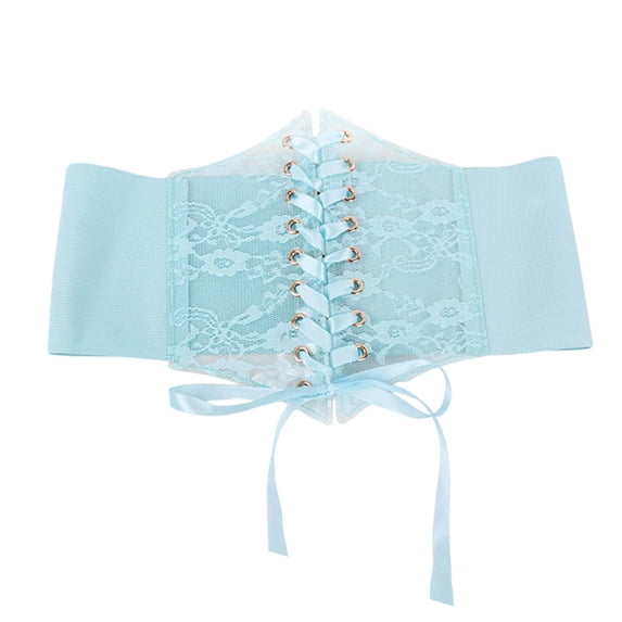 ibiyuan Womens Belt Fashionable Transparent Lace Stretch Belt Wide Elastic Waist Cincher Sash Band For Dresses