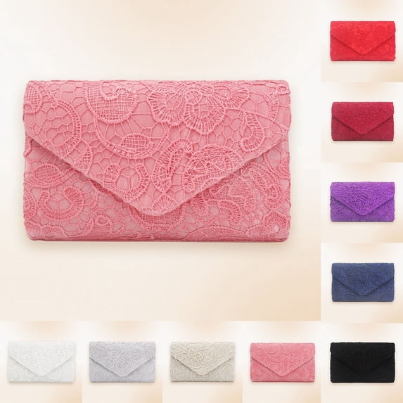 ibiyuan Womens Handbags Lace Overlay Minimalist Satin Evening Clutch Bag for Women, Elegant Handbag for Formal Party Wedding Occasions Gifts For Women
