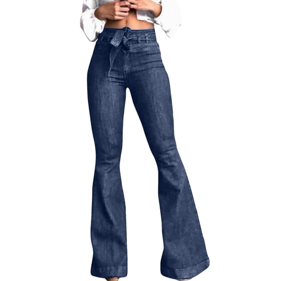 ibiyuan Womens Jeans High Waisted Bottom Jeans For Women Flare Jeans For Women Stretch Wide Leg Jeans,BU1