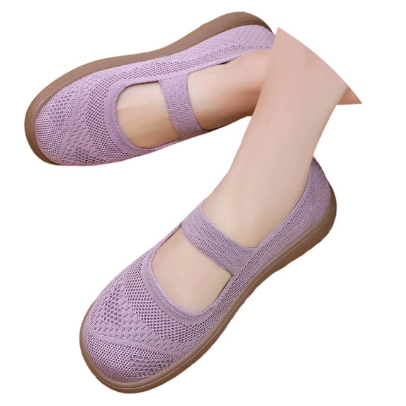 ibiyuan Womens Orthopedic Walking Shoes Closures Arch Support Walking Shoes Women Mesh Knitted -On Shoes for Women Sneakers Casual Hands-Free Platform Mary Janes Soft Shoes