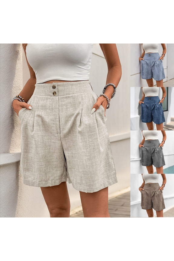 Womens Plus Size Shorts Wide Leg High Waist Womens Workout Shorts Relaxed Womens Bermuda Shorts with Pockets Lounge Shorts Summer Beach Vacation Shorts