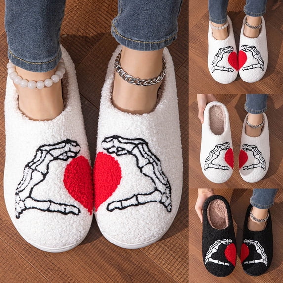 ibiyuan Women House Slippers Slip-On Winter Warm Lined Bedroom Slippers for House Memory Foam Elastic Comfy Retro Arch Support Wide Widths Couple Home Footwear