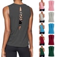 thumbnail image 1 of CAIXIA Womens Tank Tops Racerback Sleeveless Summer Athletic Tank Tops Crewneck Camisole Workout Sports Shirts Stretch Racerback Breathable Tee,Pink, 1 of 2