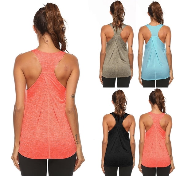 CAIXIA Womens Tank Tops Racerback Sleeveless Tank Tops for Women Scoop Neck T-Shirt Tennis Yoga Athletic Running Shirts Oversized Racerback Breathable Tee,Sky Blue