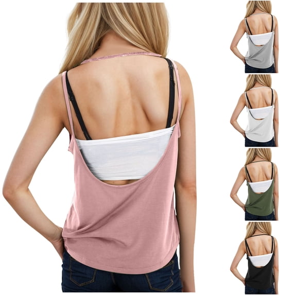 CAIXIA Womens Workout Tank Tops Sleeveless Athletic Tank Tops Open Back Basic Undershirt Workout Sports Shirts Loose Fit Gym Clothes,Light Gray