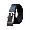 thumbnail image 1 of ibiyuan Work Belts For Men Womens Leather Belt for Jeans G Buckle Dress Pants Ladies Adjustable No Holes Belt with Automatic Sliding Buckle, 1 of 3