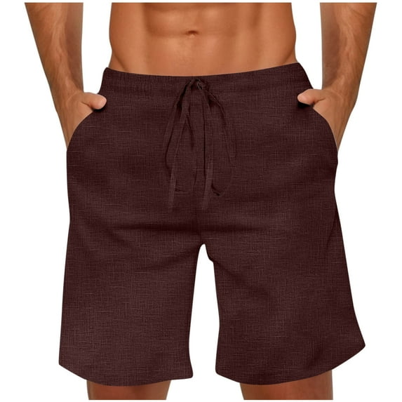 ibiyuan Workout Shorts Men Men Shorts Chino Shorts Gym Shorts Loose-Fit Elastic Waist Sweat Shorts Mens Drawstring Straight-Leg Cotton Shorts Men Summer Outfits with Pockets