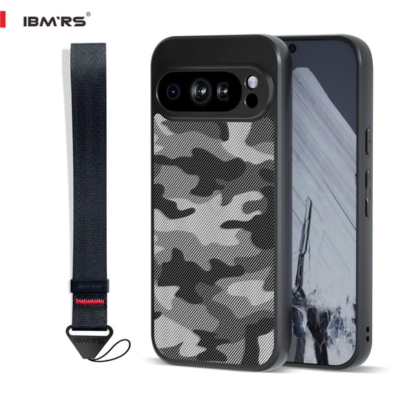 ibmrs For Google Pixel 9 Pro XL Case ,Cover Rugged Flexible Durable Anti-Slip TPU Protection Shockproof Back Cover -Camo Black