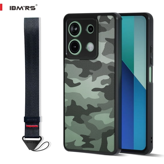 ibmrs For Redmi Note 13 4g Phone Case, Translucent Shockproof Matte Back Slim Cover (Camo Black)