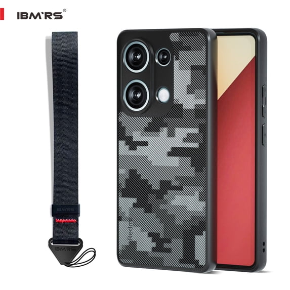 ibmrs For Redmi Note 13 Pro 4G Phone Case/Poco M6 Case, Translucent Shockproof Cover (Camo Black)