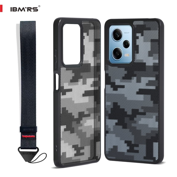 ibmrs For Xiaomi Note 12 pro 5g/poco x5 case, Translucent Shockproof Phone Cover (Camo Black)