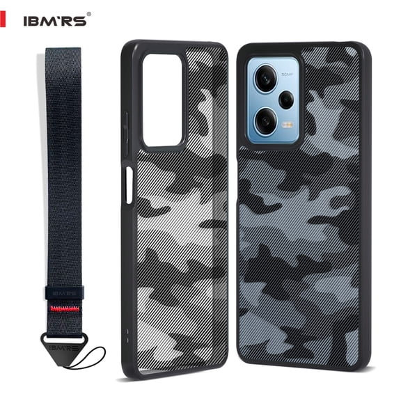 ibmrs For Xiaomi Note 12 pro 5g/poco x5 case, Translucent Shockproof Phone Cover (Camo Black)