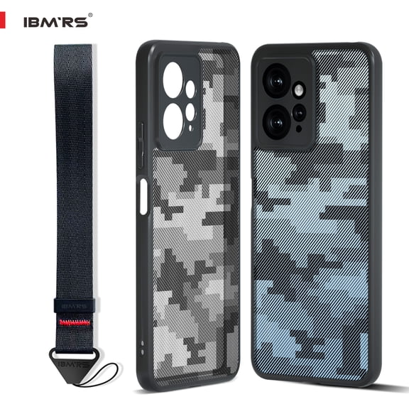 ibmrs For Xiaomi Redmi Note 12 4G Case, Translucent Slim Shockproof Phone Cover (Camo Black)