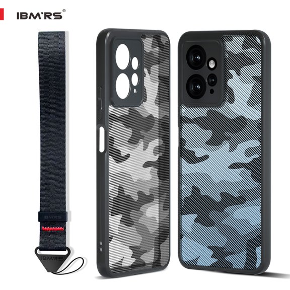 ibmrs For Xiaomi Redmi Note 12 4G Case, Translucent Slim Shockproof Phone Cover (Camo Black)