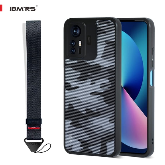 ibmrs For Xiaomi Redmi Note 12s Case, Slim Shockproof Phone Cover (Camo Black)