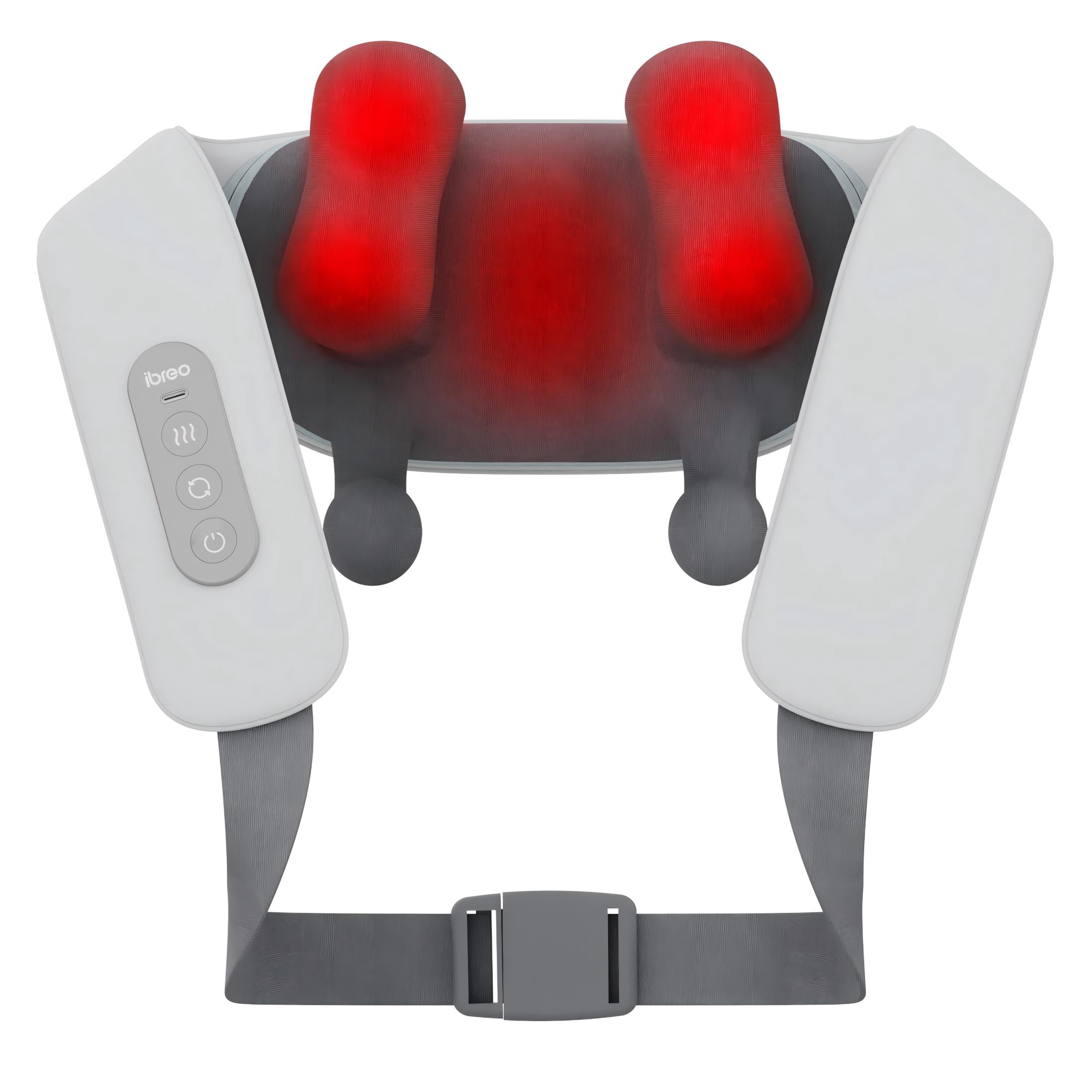 ibreo Cordless 6D Deep Tissue Kneading Shiatsu Neck & Shoulder Massager w/ Heat, Massage Head Adjustable, Gray