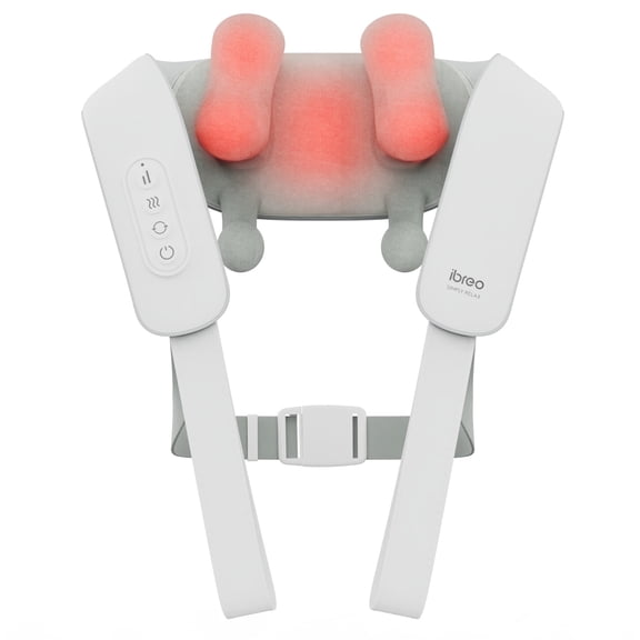 ibreo Cordless 6D Deep Tissue Kneading Neck & Shoulder Shiatsu Massager w/ Heat & Smart Memory, White