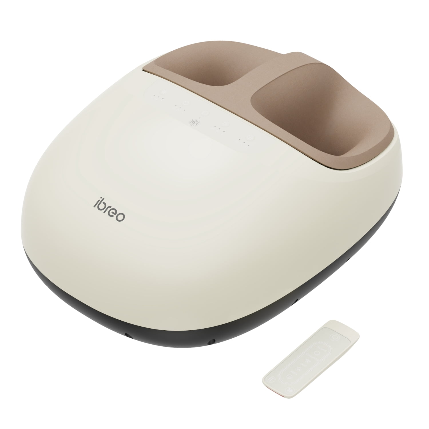 ibreo Foot Massager Machine with Heat, Deep Kneading, Air Compression, Remote Control for Plantar Fasciitis, Sore Feet & Pressure and Pain Relief, Creamy White