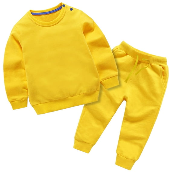 ibuvkizy 12Months-12Years Baby Girls Clothes Girls 2PCS Fall Winter Outfits,Toddler Baby Boys Girls Candy Color Solid Color Leggings Casual Kids Sports Pants Hoodies Set