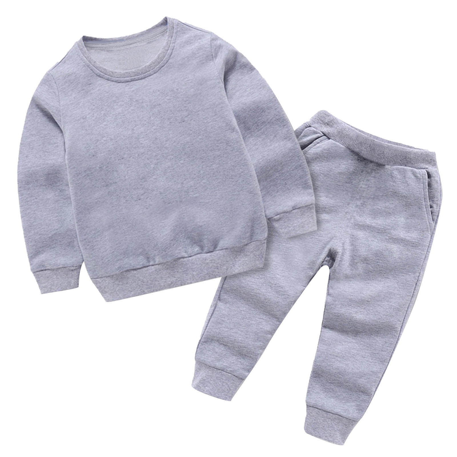 ibuvkizy 12Months-12Years Baby Girls Clothes Girls 2PCS Fall Winter Outfits,Toddler Baby Boys Girls Candy Color Solid Color Leggings Casual Kids Sports Pants Hoodies Set