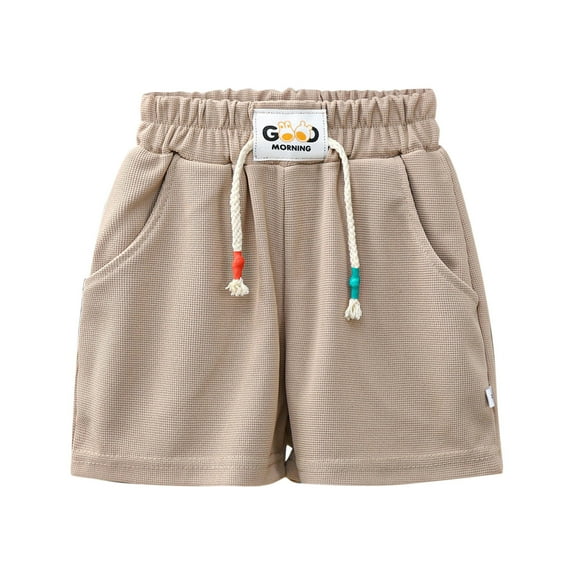 ibuvkizy 2-14 Years Athletic Shorts for Teen Girls!Children's Summer Cotton Casual Sports Shorts with Pocket Shorts Khaki