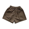 thumbnail image 1 of ibuvkizy 2-8 Years Boys Girls Summer Shorts with Pockets!Children's Summer Solid Color Casual Shorts with Pockets Brown, 1 of 3