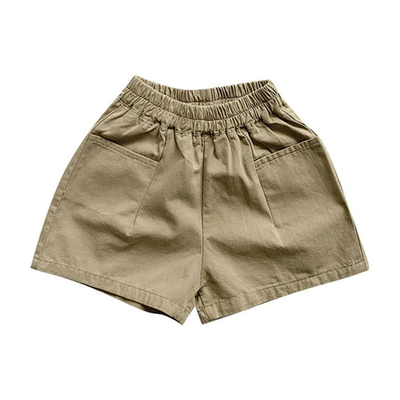 ibuvkizy 2-8 Years Boys Girls Summer Shorts with Pockets!Children's Summer Solid Color Casual Shorts with Pockets Khaki