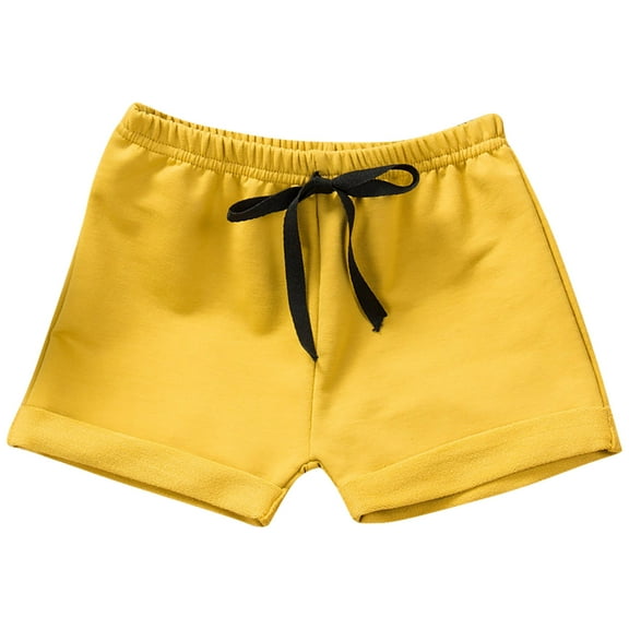 ibuvkizy 6 Months-8 Years Boys Girls Summer Casual Shorts!Toddler Kids Boys Girls Fashion Solid Color Cute Summer Leisure Frenulum Pants Shorts Yellow
