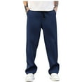 thumbnail image 1 of ibuvkizy Athletic Pants for Men with Pockets Drawstring Casual Elastic Waist Sweatpants Men Open Bottom Baggy,Sizes M-3XL, 1 of 8