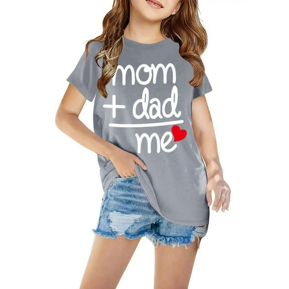 ibuvkizy Baby Girl Clothes Graphic Round Neck Crop Top Girls Short-Sleeve T-Shirt Tops