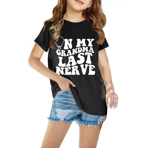 ibuvkizy Baby Girl Clothes Graphic Round Neck Crop Top Girls Short-Sleeve T-Shirt Tops