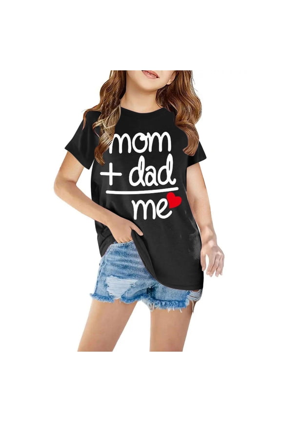 Baby Girl Clothes Graphic Round Neck Crop Top Girls Short-Sleeve T-Shirt Tops