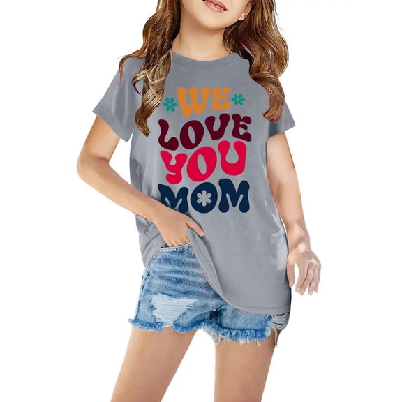 ibuvkizy Baby Girl Clothes Graphic Round Neck Crop Top Girls Short-Sleeve T-Shirt Tops