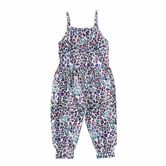 ibuvkizy Baby Girl Summer Clothes Toddler Girl Outfits,Girls Children's Summer Romper Printing Sling Sleeveless Backless Short Jumpsuit,Kids Soft Pants,Cute Toddler Girl Clothes Gift