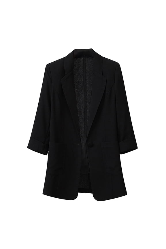 Blazer Jacket for Women Summer Jacket for Women Fashion Casual Long Sleeve Solid Color Windproof Coat Loose Office Blazer Jackets Outerwear Tops